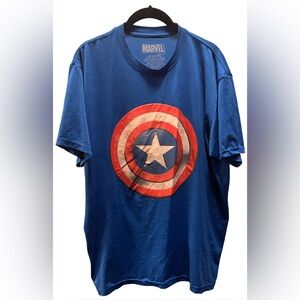 Marvel Blue and Red Captain America Tee
